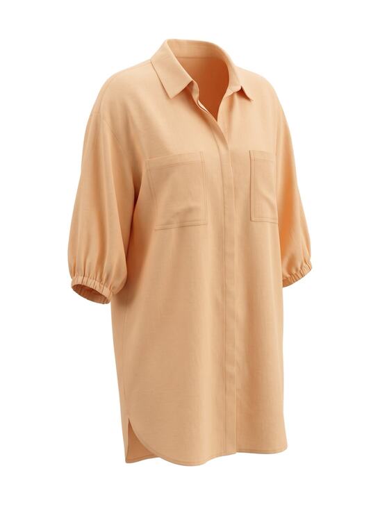 Young Fabulous & Broke Dresses & Skirts - YFB Women's XL Sailboat Peach Oversized ButtonDown Tunic Linen Blend Shirt-Dress